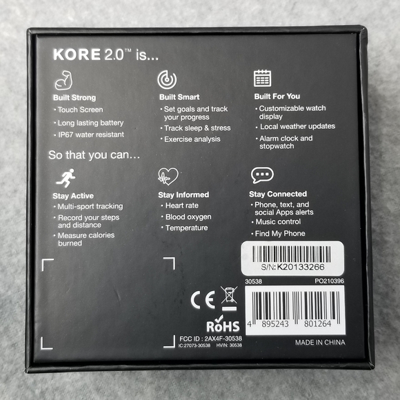 Kore 2.0 Fitness Tracker Wristband Smart Watch - Picture 9 of 10